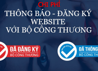 Chi phí đăng ký website với bộ công thương