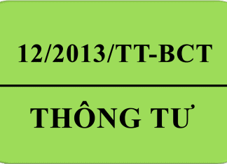 Thông tư 12/2013/TT-BCT