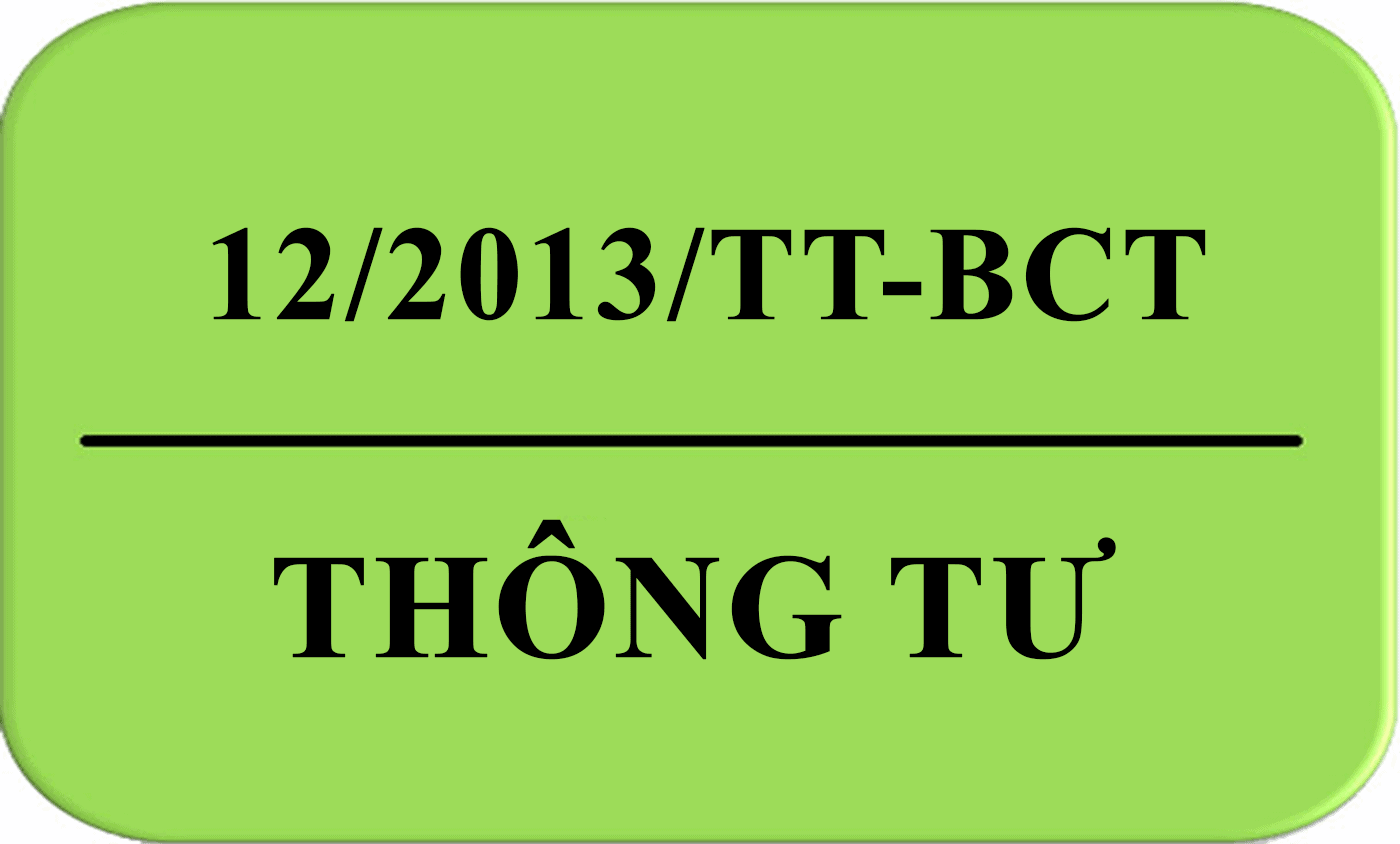 Thông tư 12/2013/TT-BCT