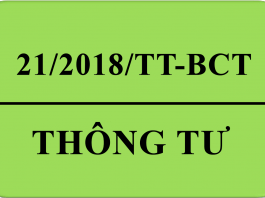 Thông tư 21/2018/TT-BCT