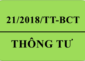Thông tư 21/2018/TT-BCT
