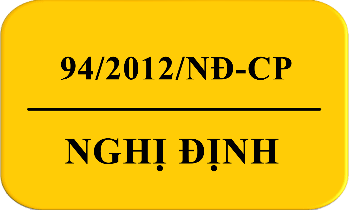 Nghị định 94/2012/NĐ-CP