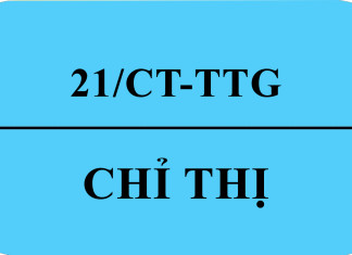 Chỉ thị số 21/CT-TTg