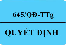 Quyết định 645/QĐ-TTg