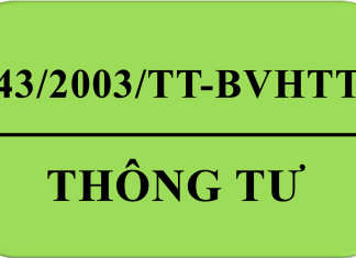 Thông tư 43/2003/TT-BVHTT