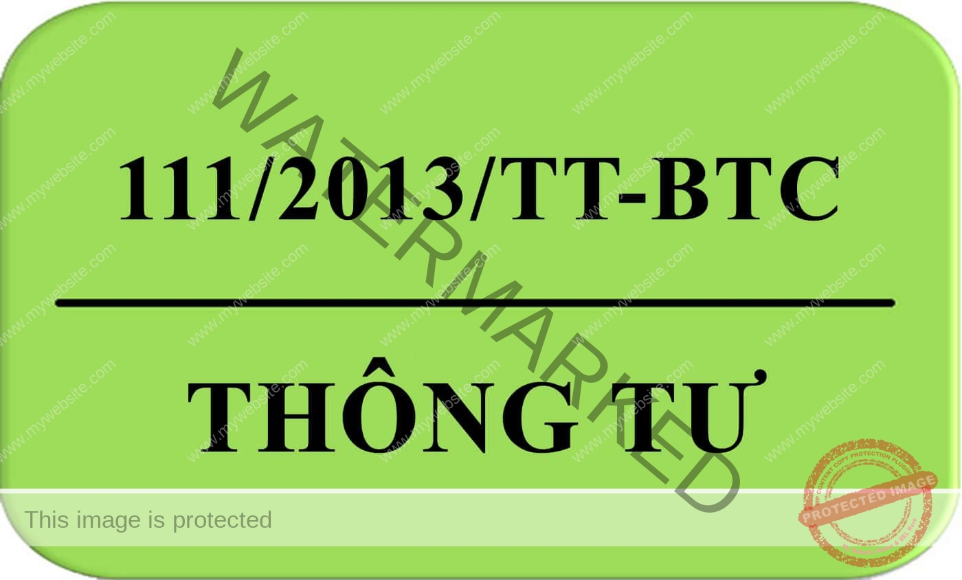 Thông tư 111/2013/TT-BTC