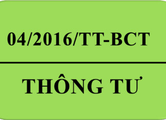 Thông tư 04/2016/TT-BCT