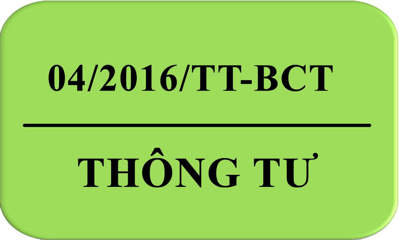 Thông tư 04/2016/TT-BCT