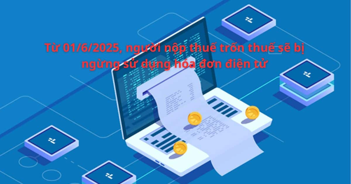 Từ 01/6/2025, người nộp thuế trốn thuế sẽ bị ngừng sử dụng hóa đơn điện tử