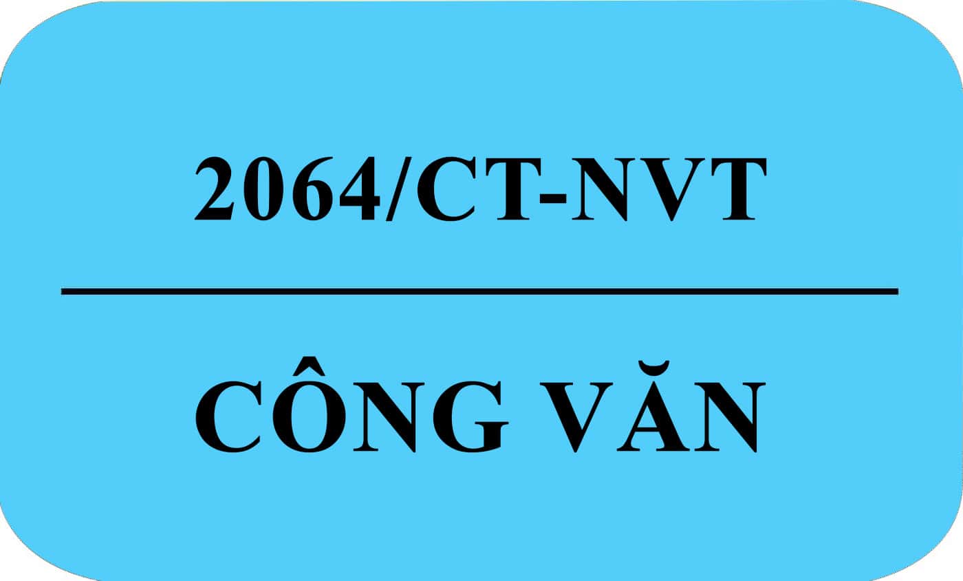 Công văn 2064/CT-NVT