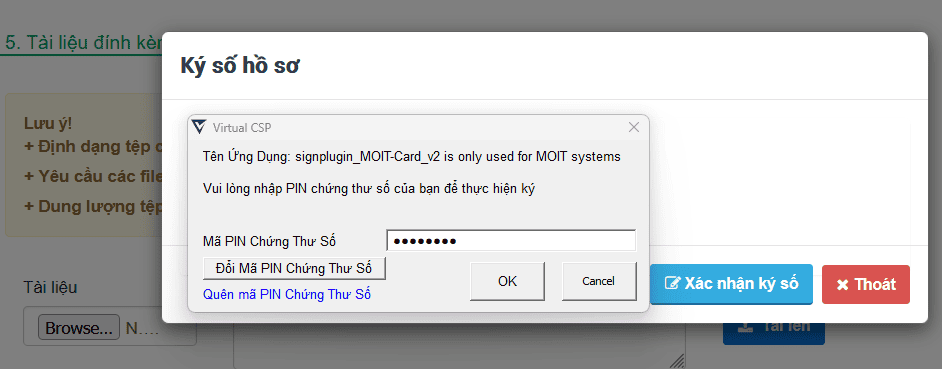 Ấn XÁC NHẬN KÝ SỐ